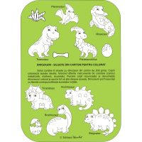 DINOZAURI - SILUETE DIN CARTON PENTRU COLORAT