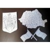 SIMBOLURILE ȘI HARTA ROMÂNIEI - SILUETE DIN CARTON PENTRU COLORAT